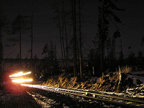 večerná jazda pozemnej lanovky Starý Smokovec-Hrebienok /foto: Peter Brňák 22.12.2007/