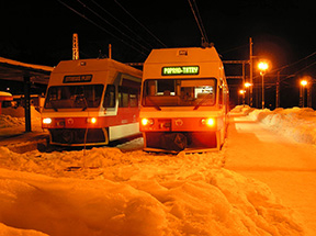 večer na stanici Štrbské Pleso /foto: Peter Brňák 22.12.2007/