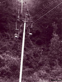 veľmi vysoká tlačná podpera č. 11 (výška 15 m) /foto: Roman Gric 17.6.1988/